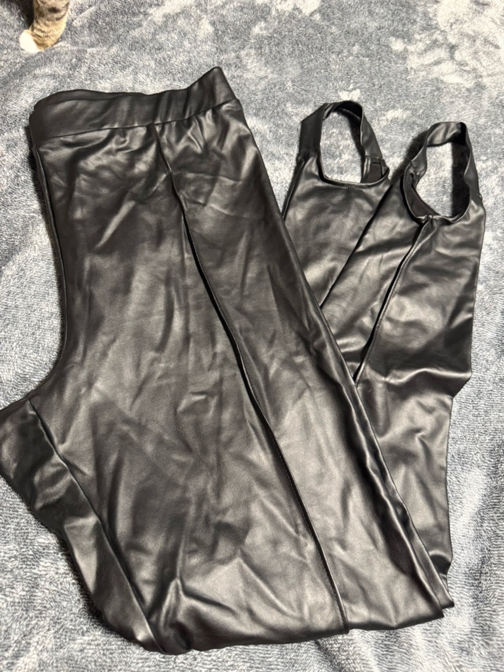 Black Faux Leather Women's Leggings